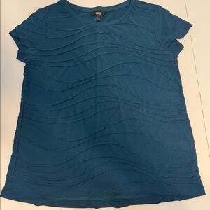 Simply Vera Vera Wang Blue Wave Pattern Tee